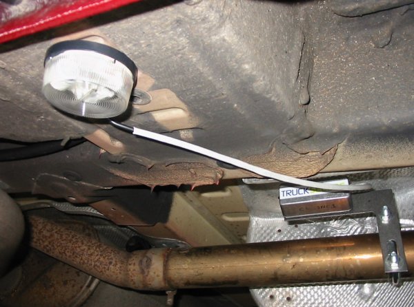 Strobe light fitted in place