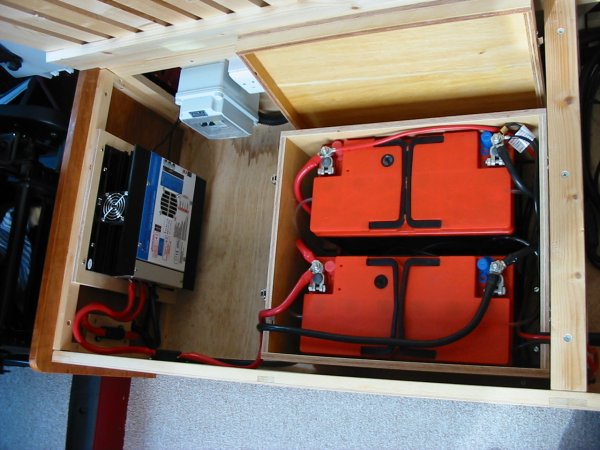 General view of 12volt installation in bed box