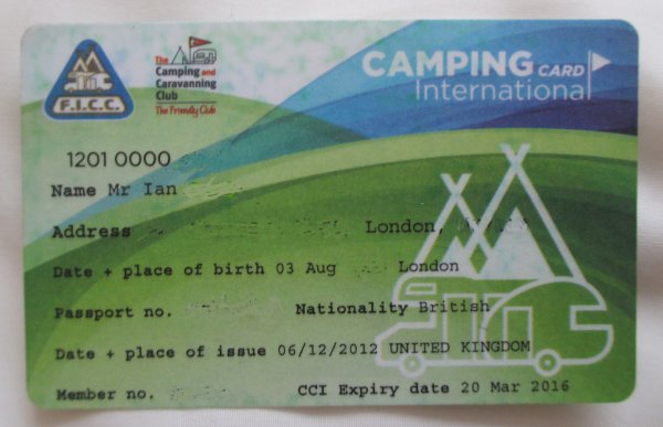 Camping card International