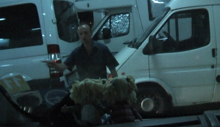 Camping on board Greek ferry