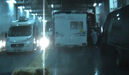 Camping on board Greek ferry