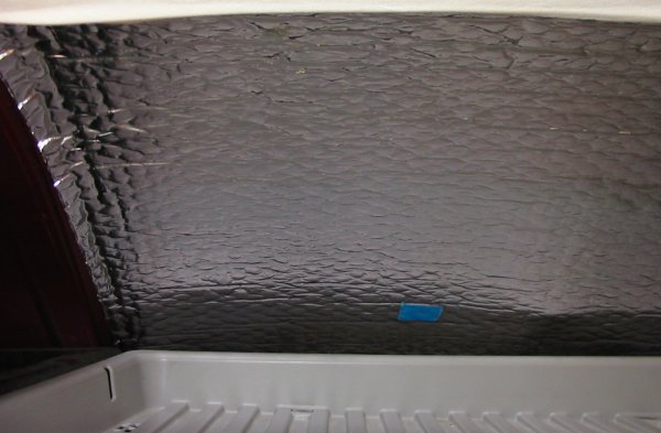 foil insulation on overcab area