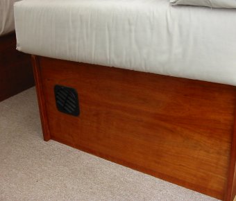 space heater in seat bed box