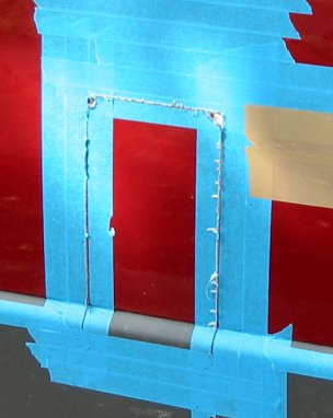 heater external flue hole in van side