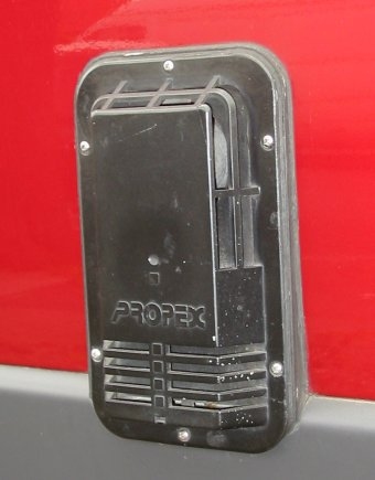 heater external flue in van side